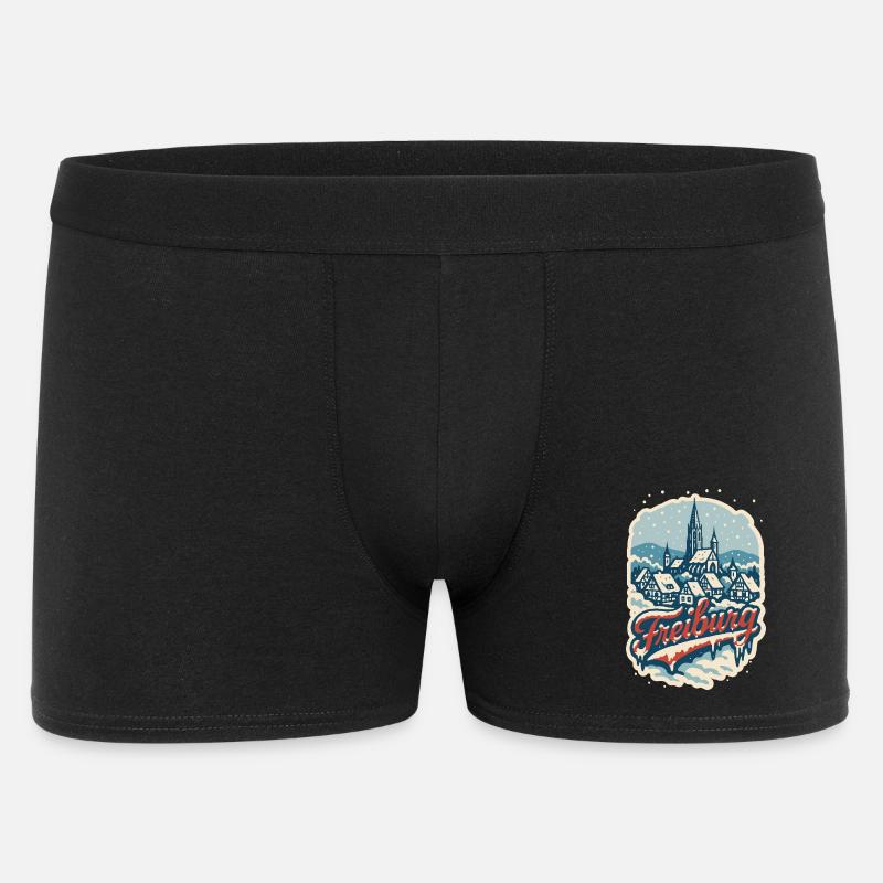 Freiburg Winterzauber   - Männer Boxer Shorts - Schwarz