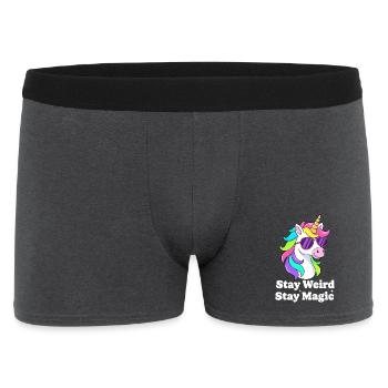 Colorful unicorn with sunglasses - Men's Boxer Shorts - charcoal grey - Front