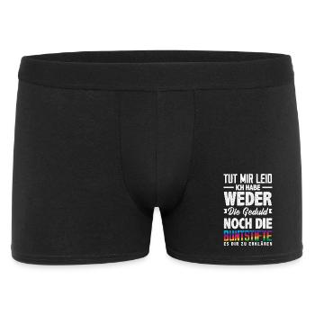 Weder Geduld noch Buntstifte – Sarkasmus - Männer Boxer Shorts - Schwarz - Vorne