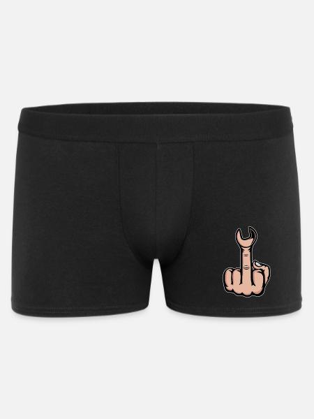 Middle Finger Stinger Finger Wrench - Men's Boxer Shorts - black