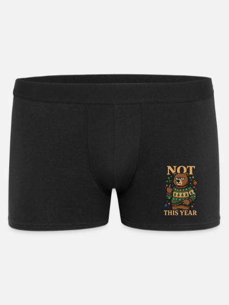 Pas cette année Grimace Ours Drôle - Boxer Homme - noir
