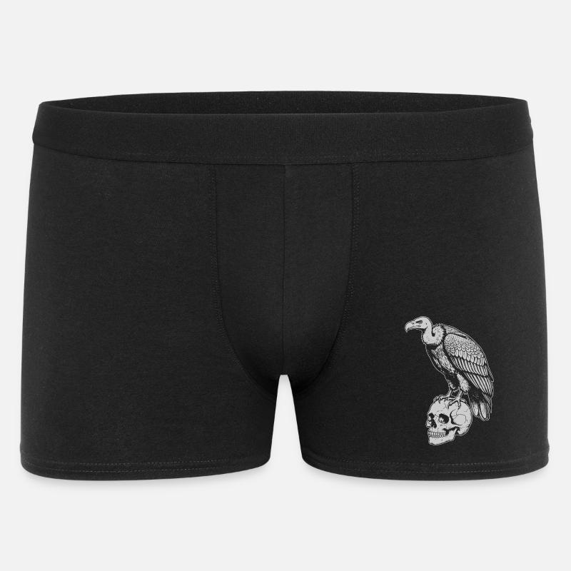 Geier sitzt auf dem Schädel - Männer Boxer Shorts - Schwarz