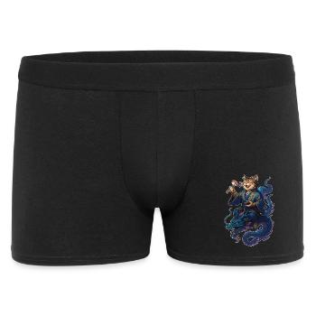 Cadeau Sushi Chat Tigre et Dragon - Boxer Homme - noir - Devant