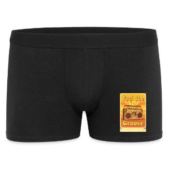 Vintage Boombox Illustration Radiating Warm Groovy - Men's Boxer Shorts - black - Front