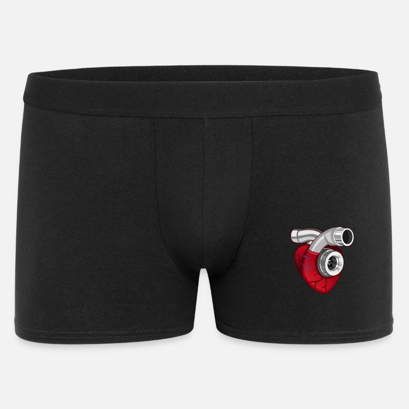 Turbo Herz – Powered by Passion - Männer Boxer Shorts - Schwarz