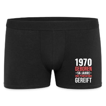 1970 geboren zur Perfektion gereift Geburtstag - Männer Boxer Shorts - Schwarz - Vorne
