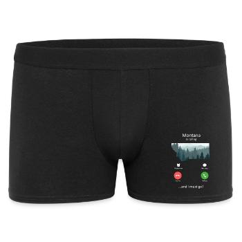 Montana Is Calling And I Must Go Retro Nature Trip - Men's Boxer Shorts - black - Front