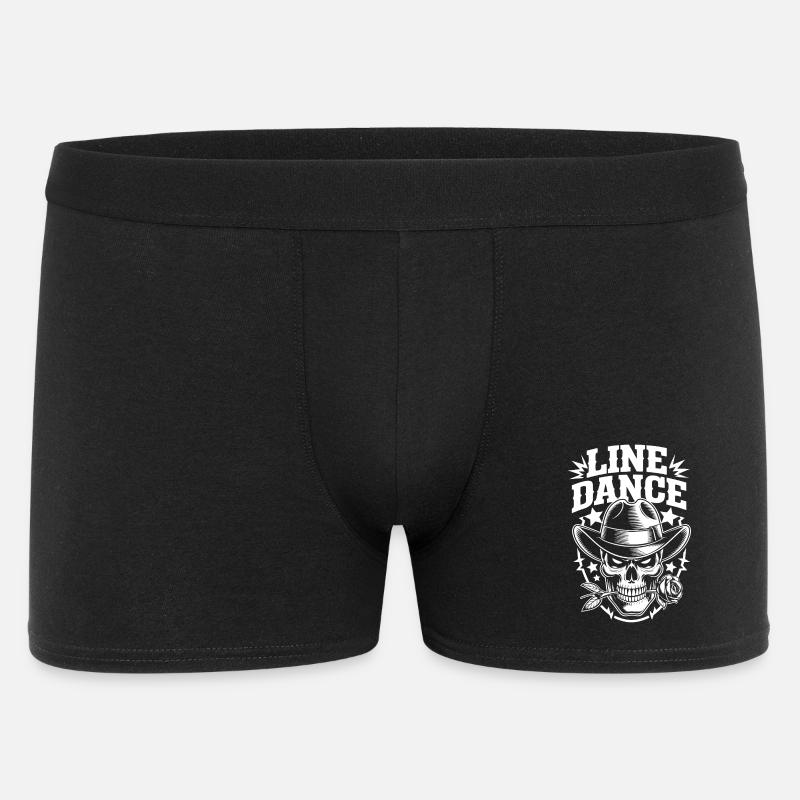 Line Dance Skull Cowboy - Men's Boxer Shorts - black