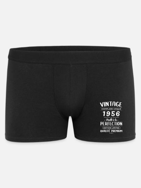 1956 – Jahrgang – Perfekt gereift - Männer Boxer Shorts - Schwarz