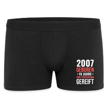 2007 Geboren – 19 Jahre zur Perfektion gereift - Männer Boxer Shorts - Schwarz - Vorne