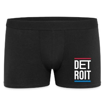 Logo-Design der Stadt Detroit - Männer Boxer Shorts - Schwarz - Vorne