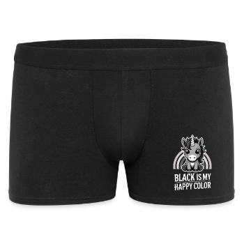 Gris licorne arc-en-ciel : Le noir est ma couleur joyeuse - Boxer Homme - noir - Devant