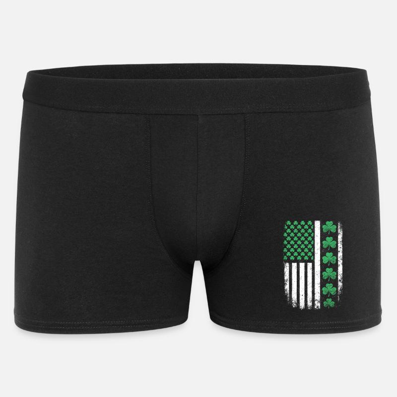 Drapeau américain du Trèfle Saint-Patrick - Boxer Homme - noir
