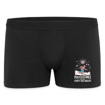  Pulverschnee Bei Tag Party Bei Nacht Skifahren - Männer Boxer Shorts - Schwarz - Vorne