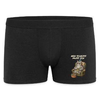 Lustiger Spruch Katzen Mama Häkeln - Männer Boxer Shorts - Schwarz - Vorne