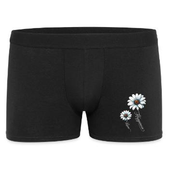 Daisy Motive: Love & Happiness - Männer Boxer Shorts - Schwarz - Vorne