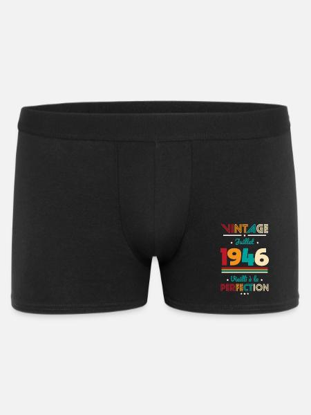 Anniversaire 80 ans - Vintage - Juillet 1946 - Boxer Homme - noir