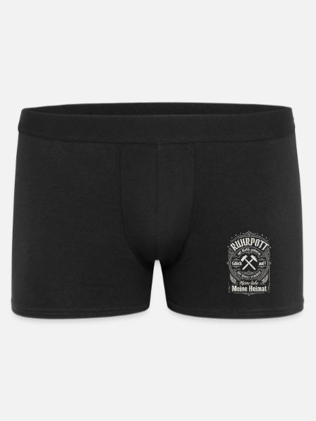 Heimatliebe im Bergwerkstil, Ruhrpott - Männer Boxer Shorts - Schwarz