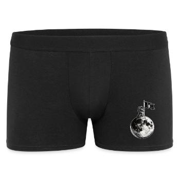 Metalhand Flagge auf dem Mond - Männer Boxer Shorts - Schwarz - Vorne