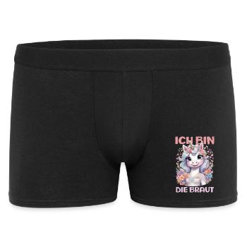 Ich Bin Die Braut Jga Einhorn Blumen Hochzeit - Männer Boxer Shorts - Schwarz - Vorne