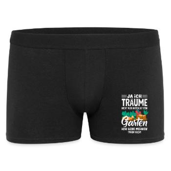 Ich Träume Vom Garten - Männer Boxer Shorts - Schwarz - Vorne