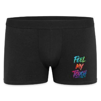 Feel My Touch Colorful Text Painting Print - Men's Boxer Shorts - black - Front