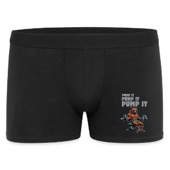 Powerbär im Fitness-Look - Männer Boxer Shorts - Schwarz - Vorne