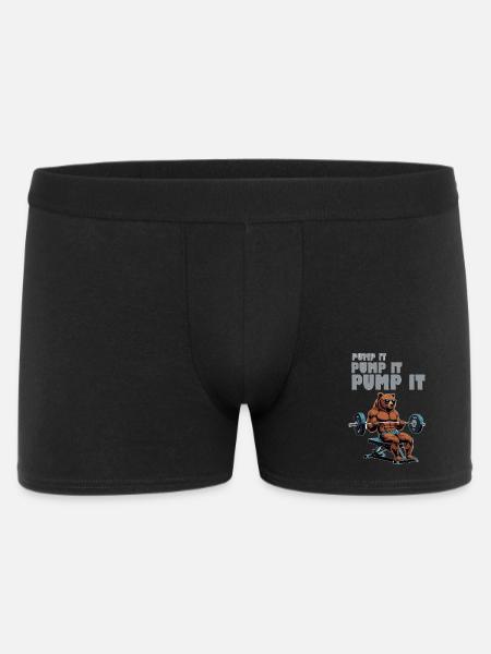 Powerbear in a fitness look - Men's Boxer Shorts - black