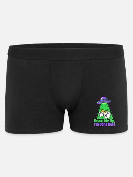 Beam Me Up I’m Done Here - Männer Boxer Shorts - Schwarz