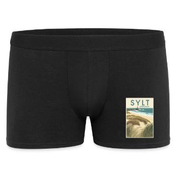 Sylt Germany | Vintage Beach Travel Poster - Männer Boxer Shorts - Schwarz - Vorne