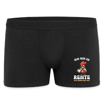 Ich Bin in Rente Ich muss gar nix - Männer Boxer Shorts - Schwarz - Vorne