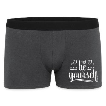 Shirt | just be yourself | Girlie Mädchen Design - Männer Boxer Shorts - Anthrazit - Vorne