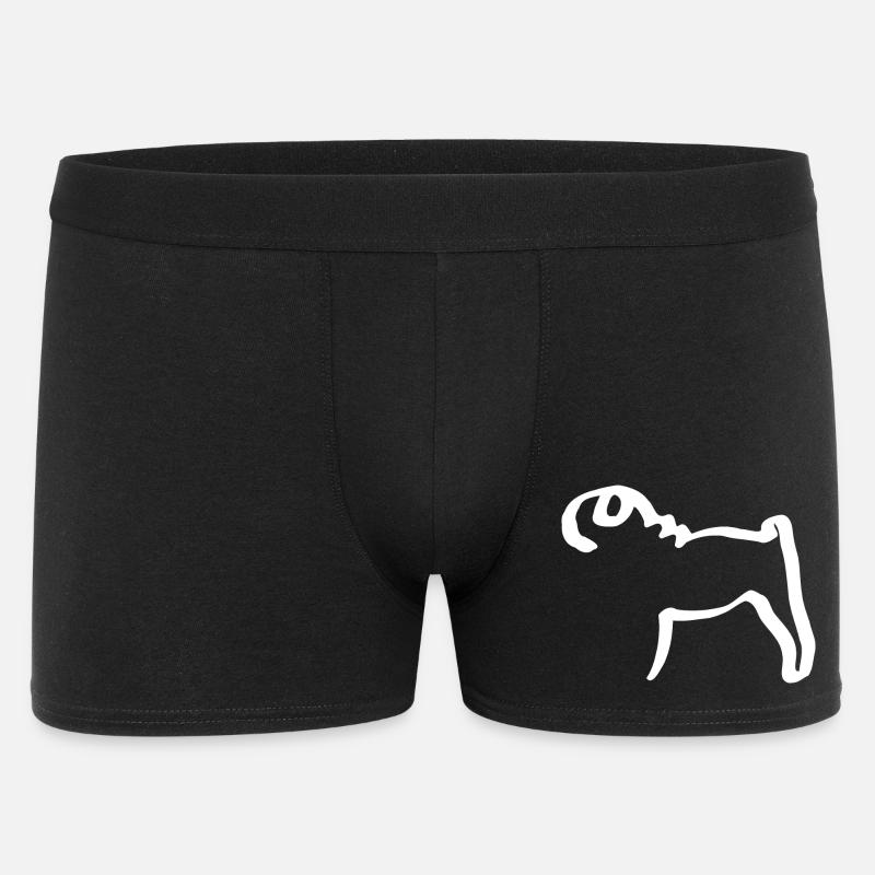 Linienmops - Männer Boxer Shorts - Schwarz