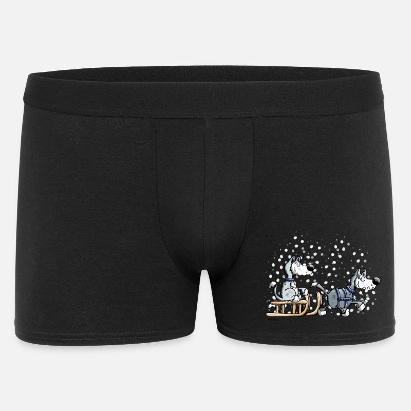 Drôle Huskies - Boxer Homme - noir