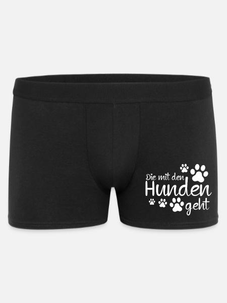Die mit den Hunden geht - Männer Boxer Shorts - Schwarz