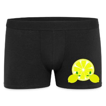 Zitrone Limone Limette - Männer Boxer Shorts - Schwarz - Vorne