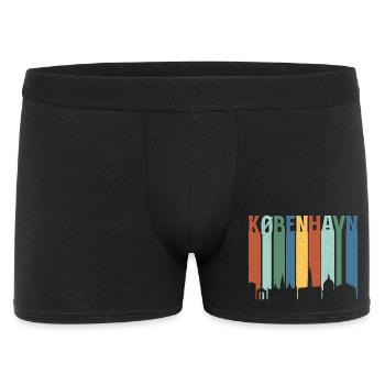 København Neon Skyline Muster - Männer Boxer Shorts - Schwarz - Vorne
