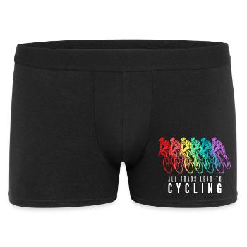 Alle Wege führen zum Radfahren - Männer Boxer Shorts - Schwarz - Vorne