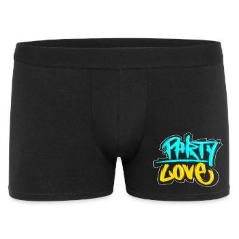 Party Love Graffiti Druck - Männer Boxer Shorts - Schwarz - Vorne