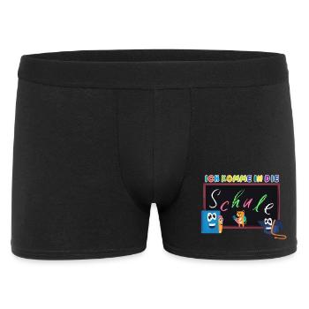 Ich komme in die Schule | Einschulung Schulanfang - Männer Boxer Shorts - Schwarz - Vorne