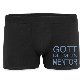Gott ist mein Mentor - Männer Boxer Shorts - Schwarz - Vorne