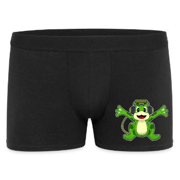 Frosch Kopfhörer Musik - Männer Boxer Shorts - Schwarz - Vorne