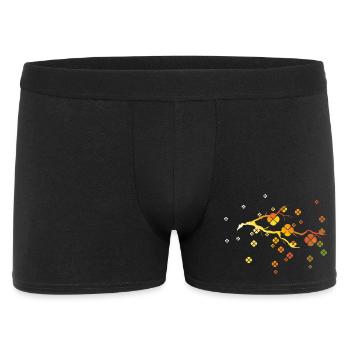 branche automnale filigrane aux feuilles colorées - Boxer Homme - noir - Devant