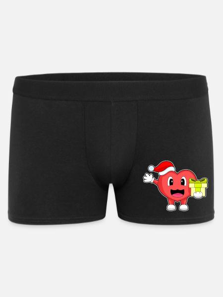 Heart Christmas Package - Men's Boxer Shorts - black