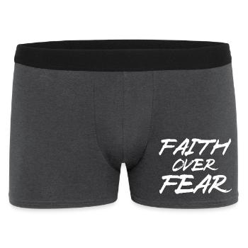 Faith over Fear - Men's Boxer Shorts - charcoal grey - Front