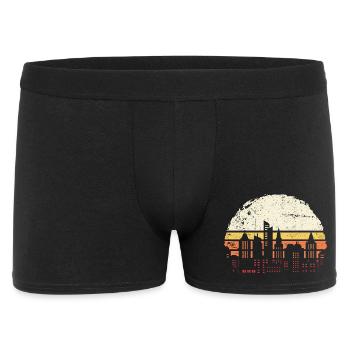 Retro Sunset City Silhouette - Men's Boxer Shorts - black - Front