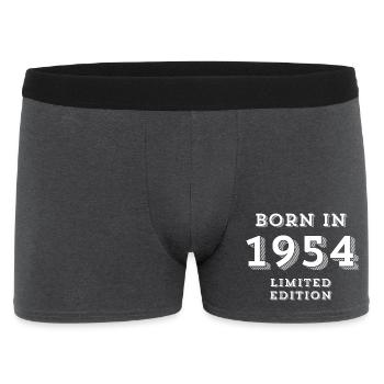 1954, year of birth, date of birth - Men's Boxer Shorts - charcoal grey - Front