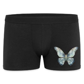 Papillon dans de délicates nuances de bleu peint à la main - Boxer Homme - noir - Devant