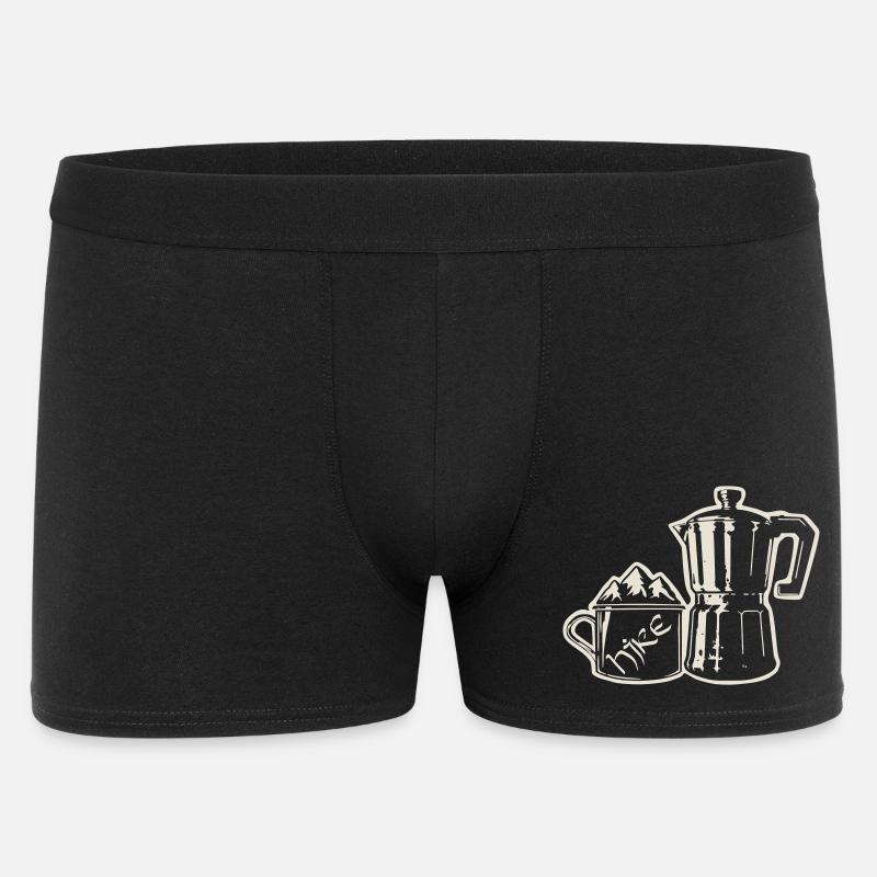 Coffee Hike - Mountain Espresso [Weiß] - Männer Boxer Shorts - Schwarz