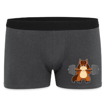 Horse Bodybuilder Barbell Bodybuilding - Men's Boxer Shorts - charcoal grey - Front